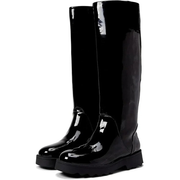 Aerosoles Women's Slalom Black Patent Tall Boot. Sz: 7 - Picture 1 of 9